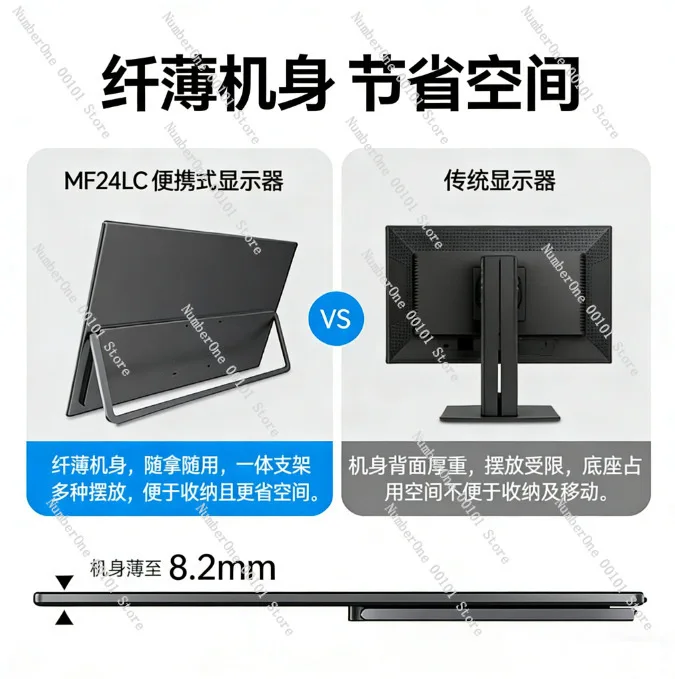 Ultra Slim Portable Monitor Full HD 120Hz Phone Screen Mirroring Display Laptop Second Screen for PS5 Game Console External