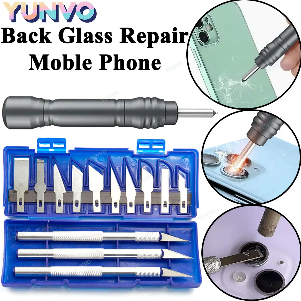 Back Glass Breaking Pen Phone Rear Camera Disassembly Tools Back Glass Removal Repair Refurbushing Blasting Tool
