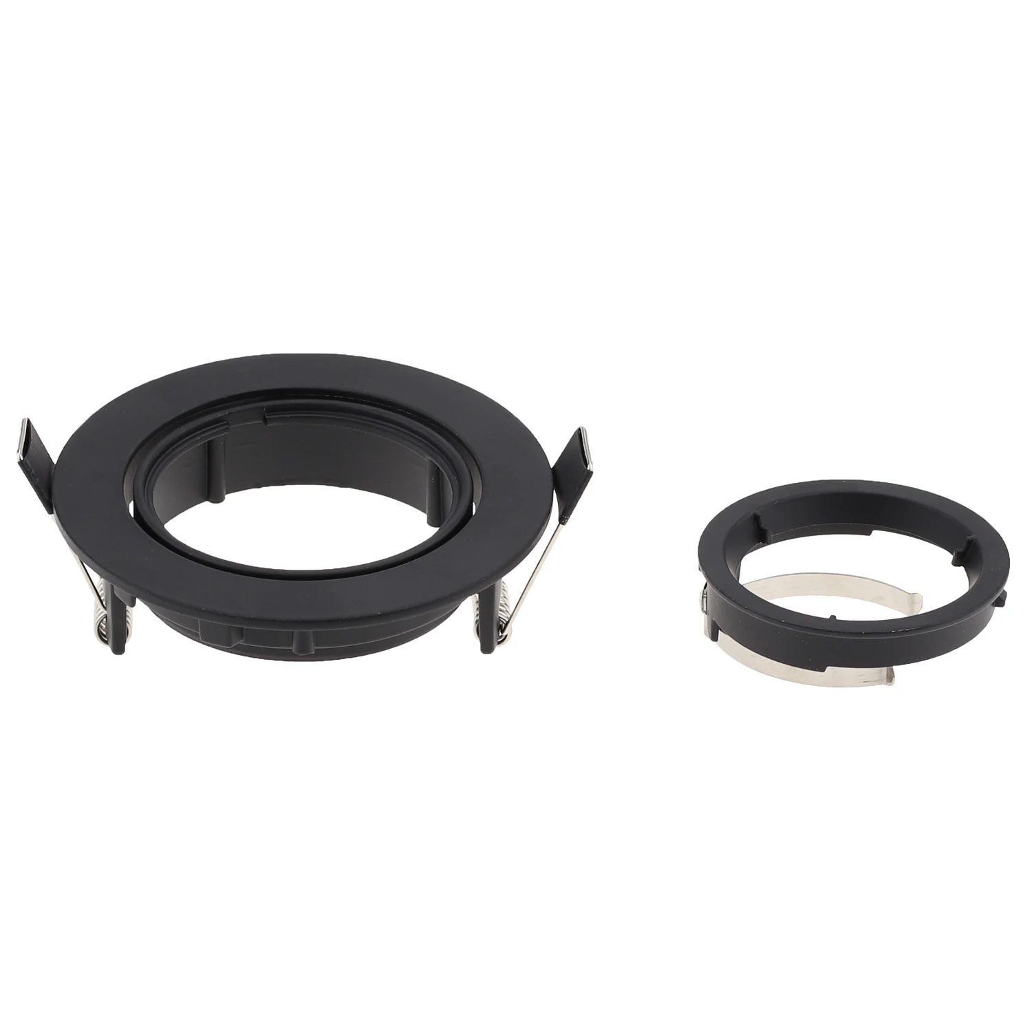 Round Alumínio LED Teto Spot Light Frame, Embeded Luminárias, GU10 MR16 Montagem, 2Pcs