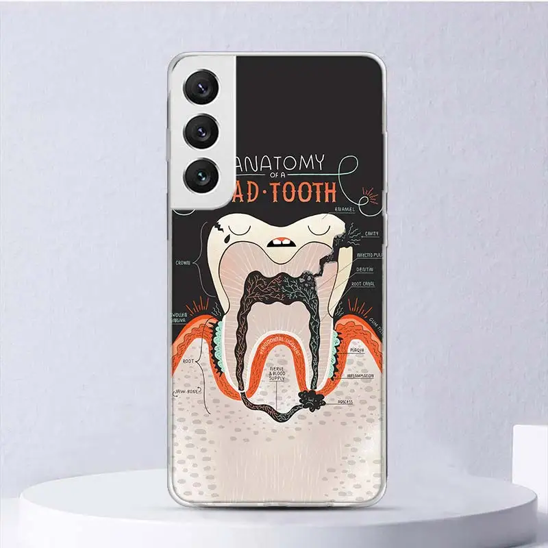 Wisdom Teeth Dentist Tooth Soft Case For Samsung Galaxy M12 M21 M30S M31 M32 M51 M52 Phone Cover Note 8 9 10 + 20 Ultra J4 J6 Pl