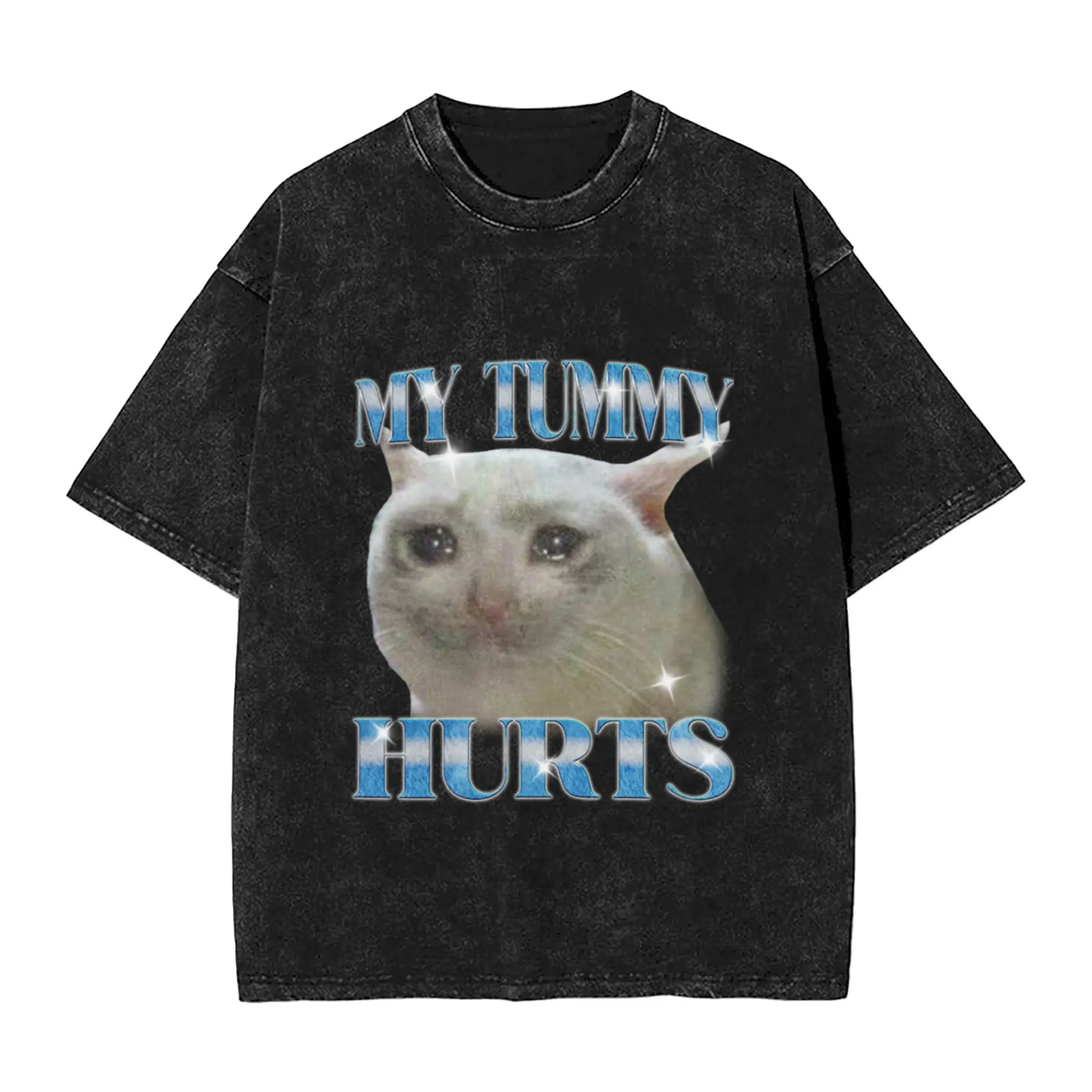 My Tummy Hurts 90s Bootleg Style Unique Chic A Washed T Shirt Men's Women's Oversized Cotton Tees Tops