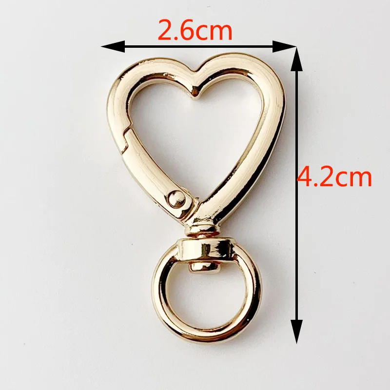 6-12Pcs Metall Herzförmigen Verschluss Zink-legierung Liebe Schlüsselbund Haken Schnalle Auswurf Schnalle DIY Tasche Spielzeug anhänger Anschluss Zubehör – Detail 6