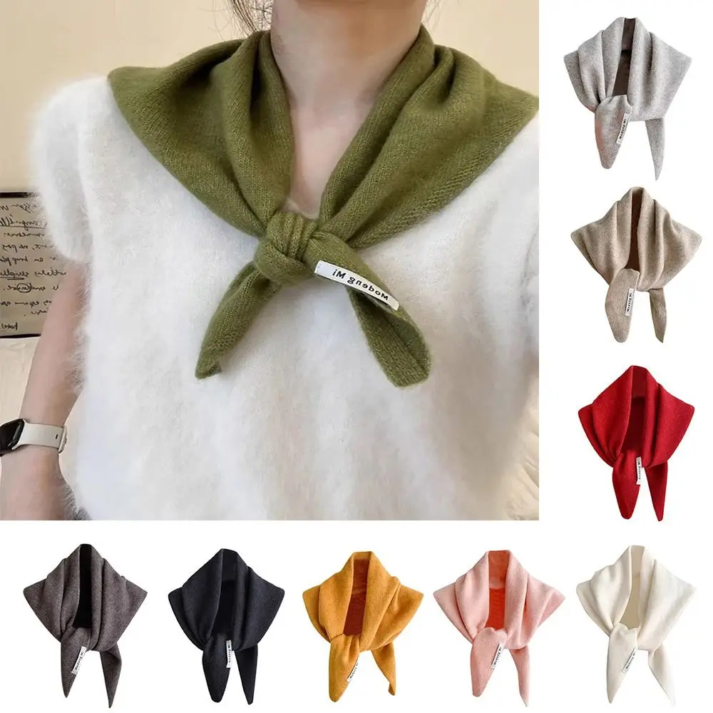 New Wool Knitted Knitted Scarf Multi-functional Warm Triangular Scarf Women Headscarf Winter