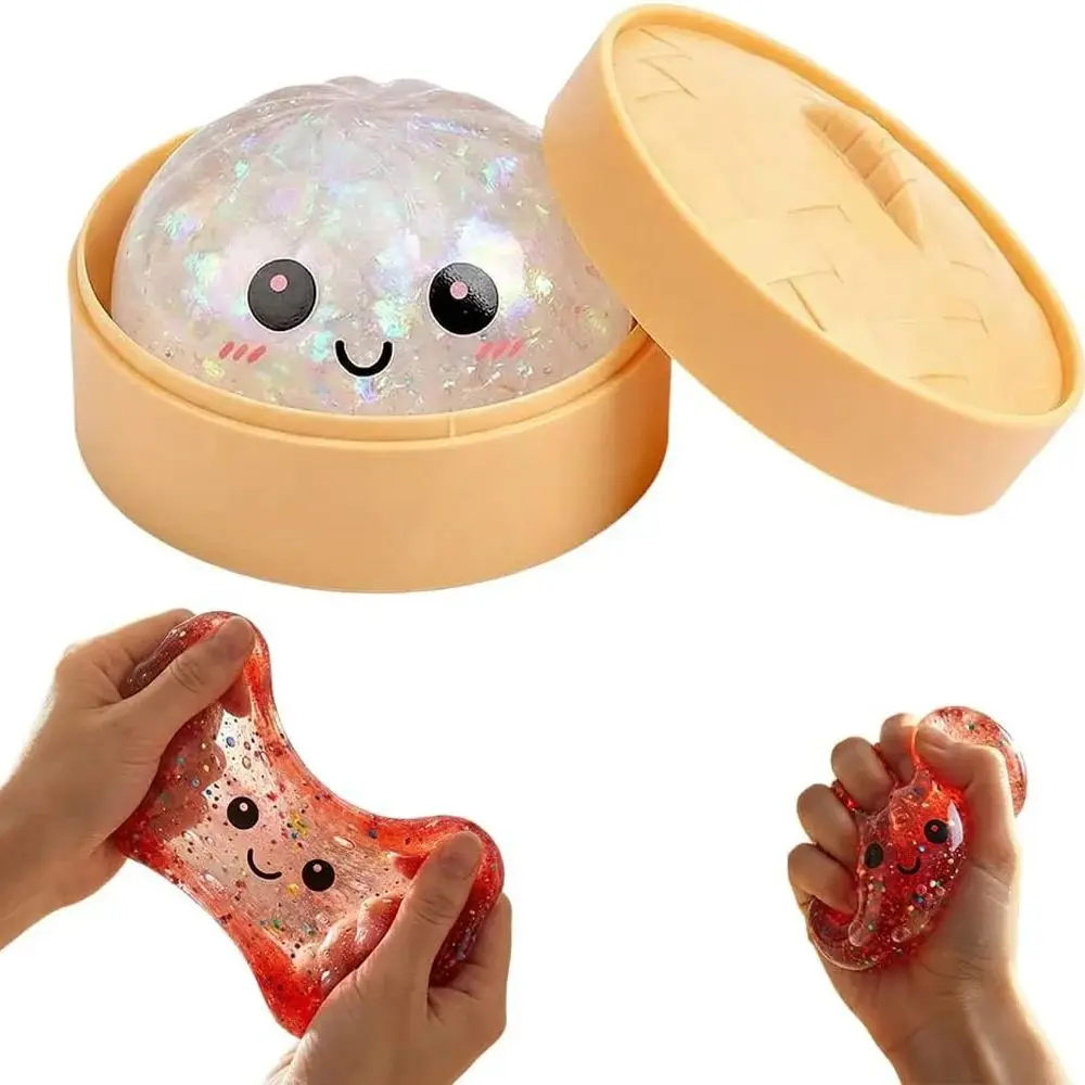 1 STKS Glitter Dumpling Drukbal Langzaam Rebound Soft Pinch Decompressie Kantoor Home Decorat Kinderen Volwassenen Verjaardagscadeaus - afbeelding 2