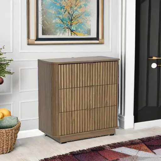 Brooklyn 3-Drawer Dresser, Modern Wood Chest, Walnut