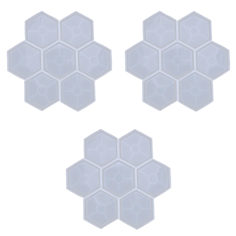 24 Pack Hexagon Silicone Coaster Molds Silicone Resin Mold, Epoxy Molds For Casting With Resin, Concrete, Cement