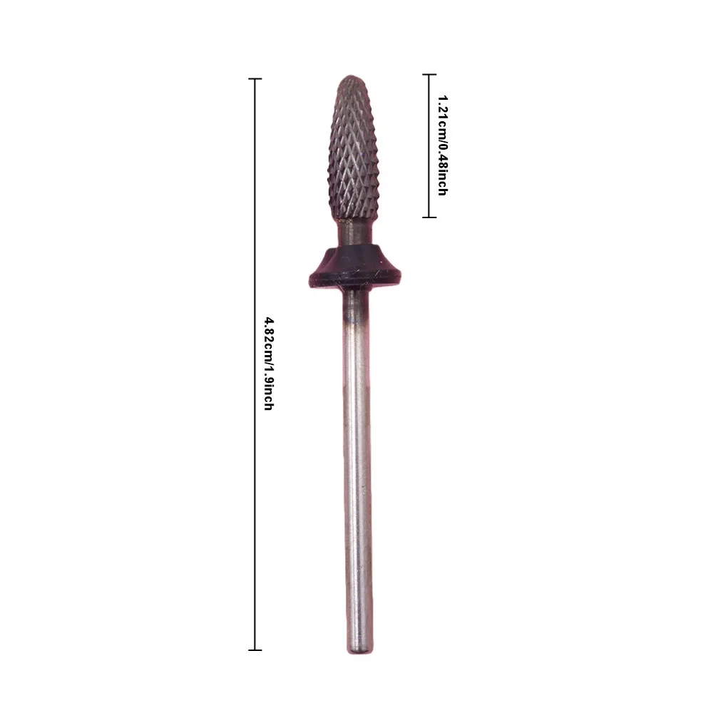 1Pcs 4mm Black-Plated Multi-Functional 2.35mm Nail Drill Bit, Polishing Head for Removing Nail Polish and Base Coat