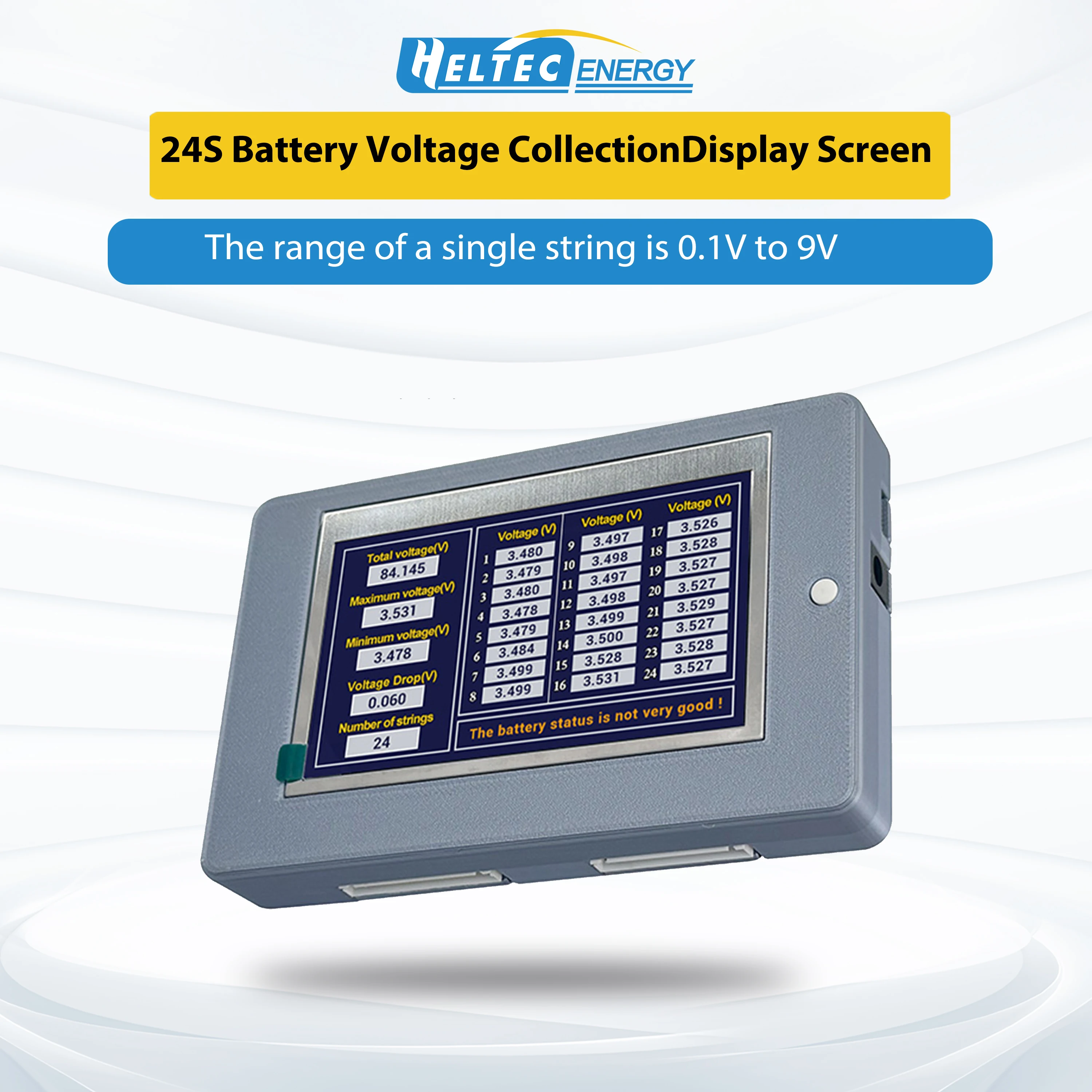 Heltec  Digital Battery Voltage Meter 1-24S for NCM/LFP/LTO with PH2.0 Connector Real time display  Battery Voltage checker