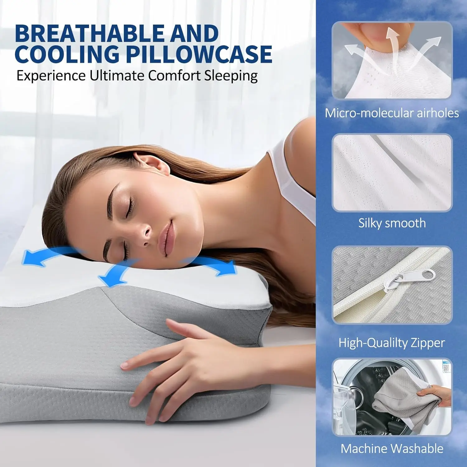 Cervical Pillow for Neck  Shoulder Pain Relief Sleeping Ergonomic Memory Foam Pillow Orthopedic Neck Support Pillows