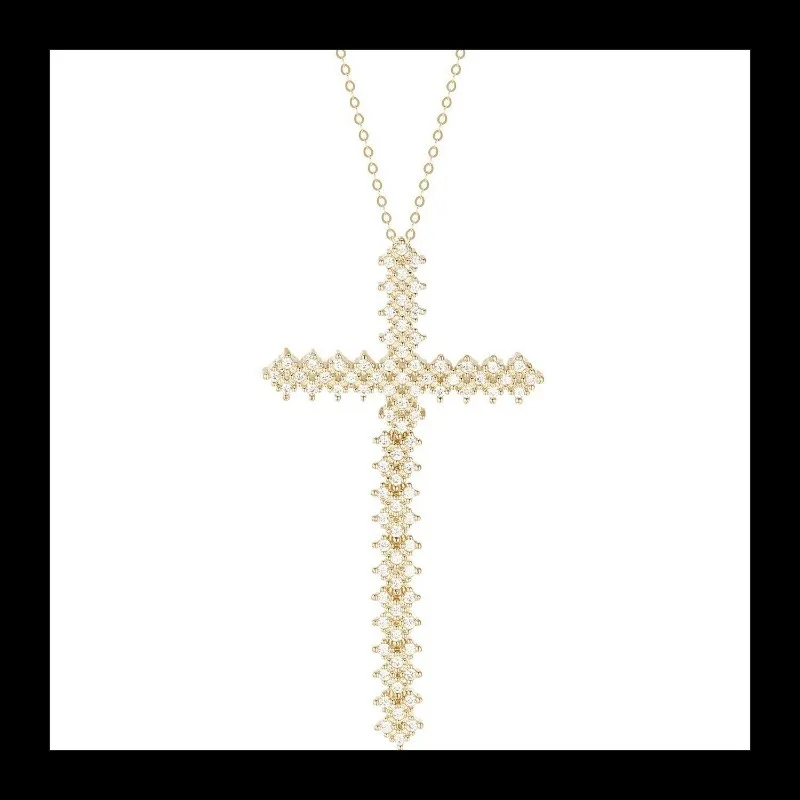 

Большой крест из стерлингового серебра 925S, инкрустированный бриллиантом, кулон на ключицу, изысканный дизайн, универсальное женское ожерелье