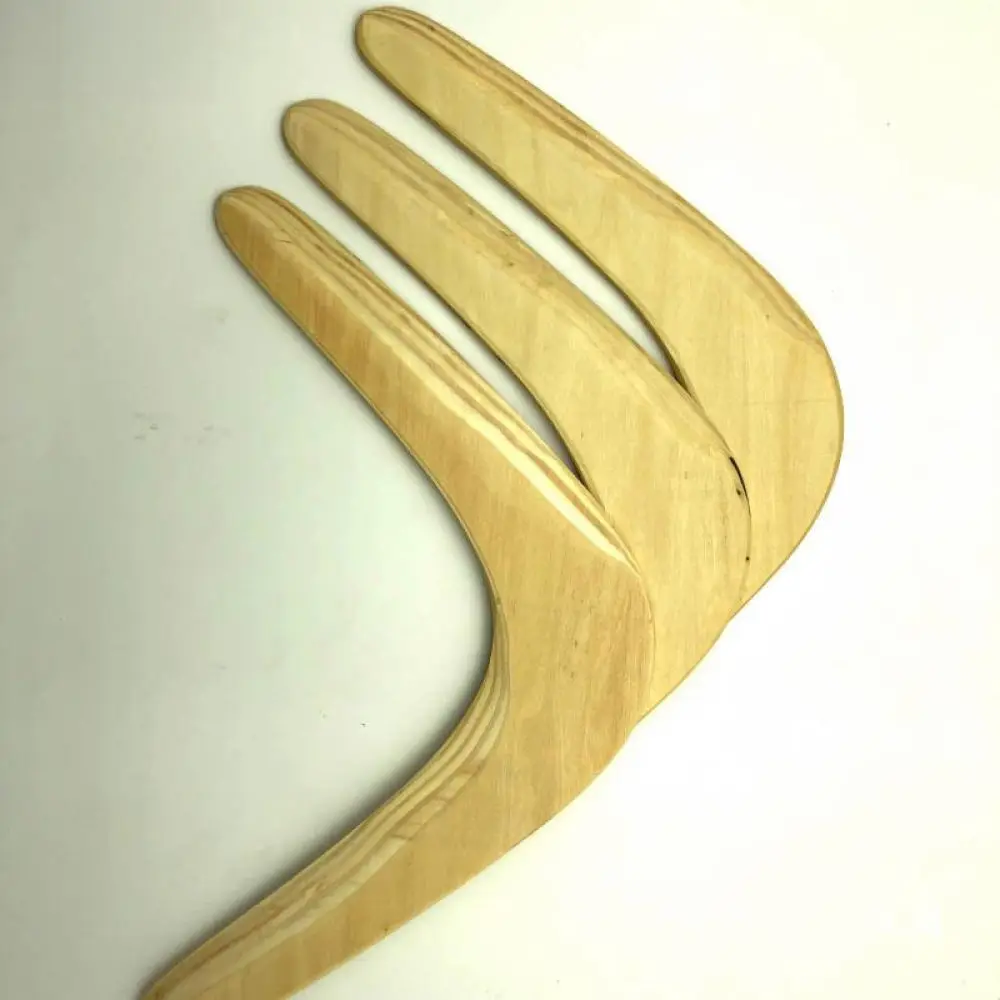 Durable Natural Wood Boomerang Flying Disc Outdoor Sports Game Gear Stable Flight Hand Polished Training Performance Toy