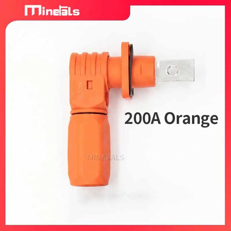 Batterie-Energiespeicher-Stecker, 120 A, 200 A, Schnellstecker, flammhemmend, wasserdicht, IP67, einadriger Winkel-Stromanschluss