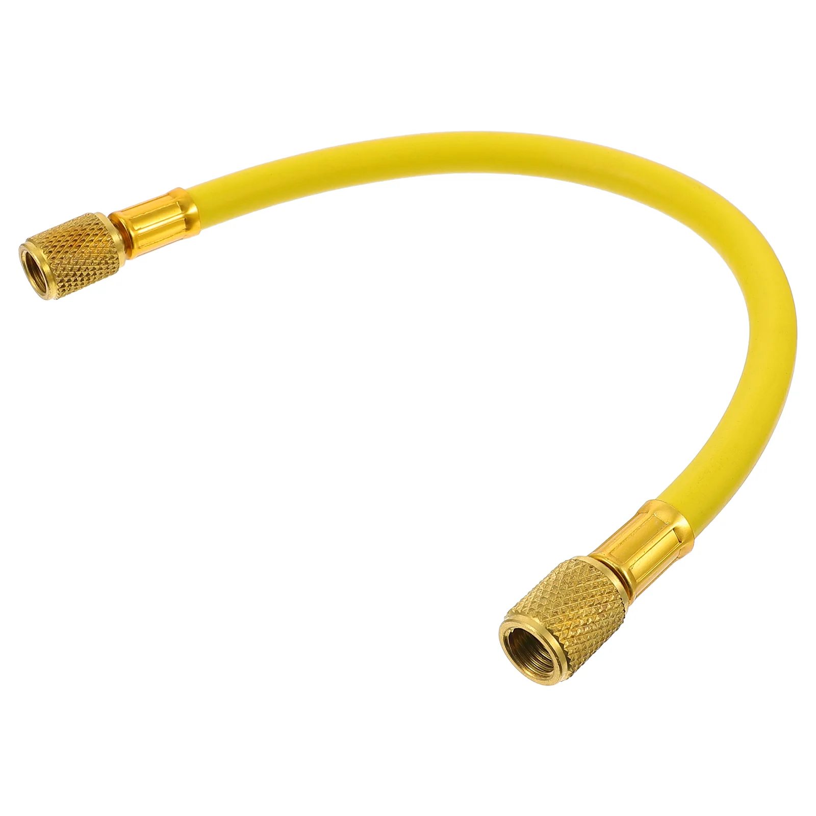 25cm AC U Charge Hose with Gauge Car Refrigerant Auto Air Conditioner Charging Hose Tube ( Yellow )