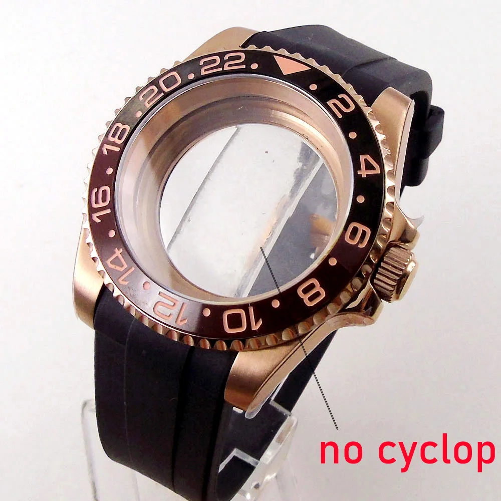 fit NH35 NH36 NH34 10bar 120clicks Bezel 40mm SUB Rose Gold Watch Case Curved End Band image 3