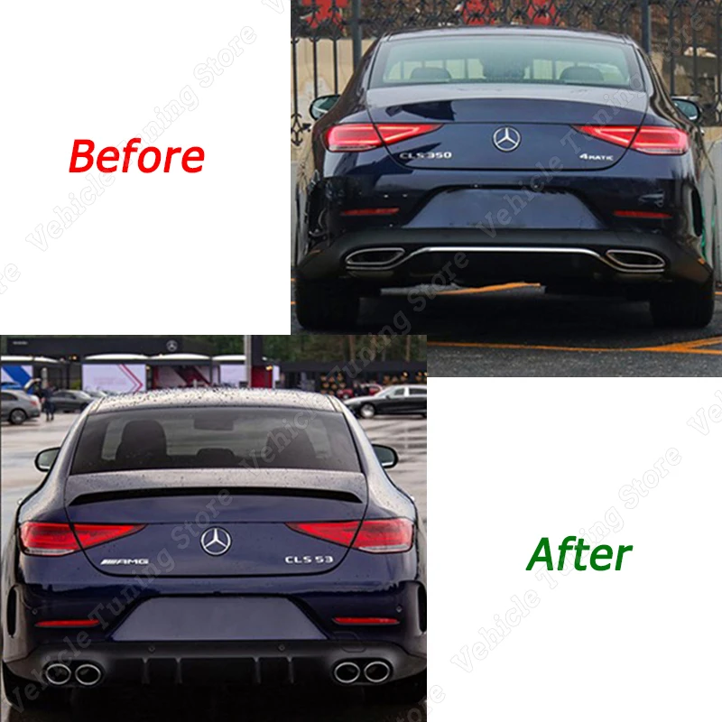 For Mercedes Benz CLS Class C257 CLS260 300 350 AMG 2018-2023 Car Rear Trunk Spoiler Tail Wing Body Kits Tuning Gloss Black ABS