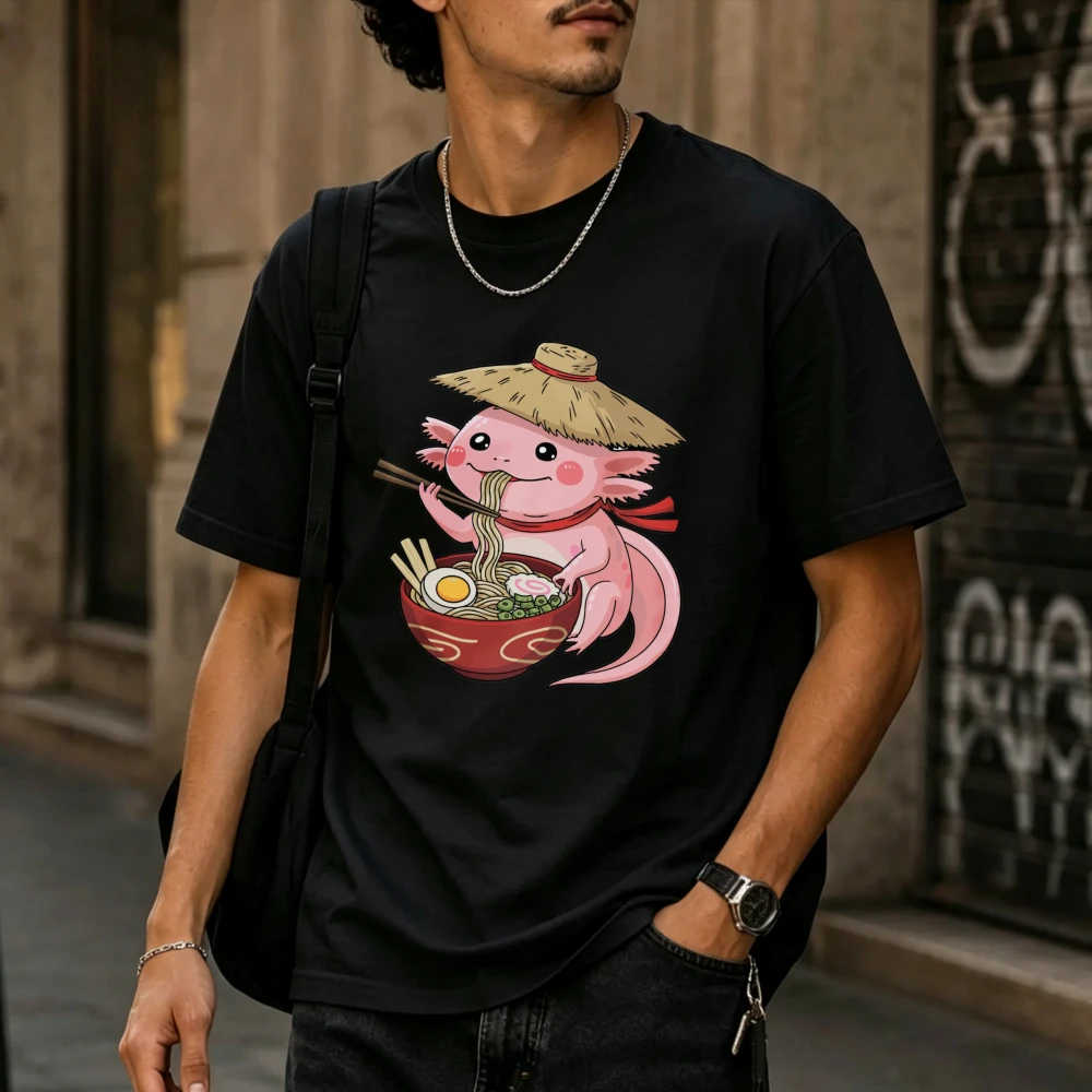 Ramen Axolotl T-Shirt  Axolotl Lover  Anime Gifts Noodles Tee Sugegasa Manga Anime Kawaii Unisex Foodie Shirt Ramen Lover