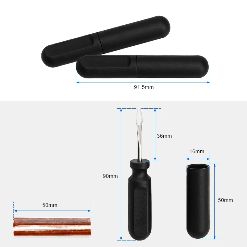 Bicycle Tubeless Tire Repair Tool Portable Urgent Glue Free Repair Cycling Flat Repair Kit With Rubber Strips Bike Repair Tool