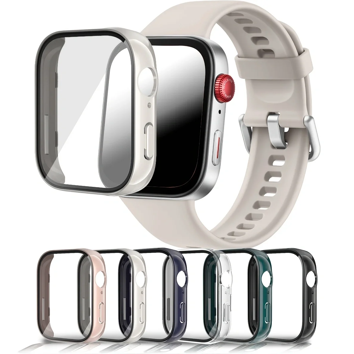 Watch case for Huawei Fit3 watch with HD tempered glass screen protector, drop-proof and scratch-resistant protective case.