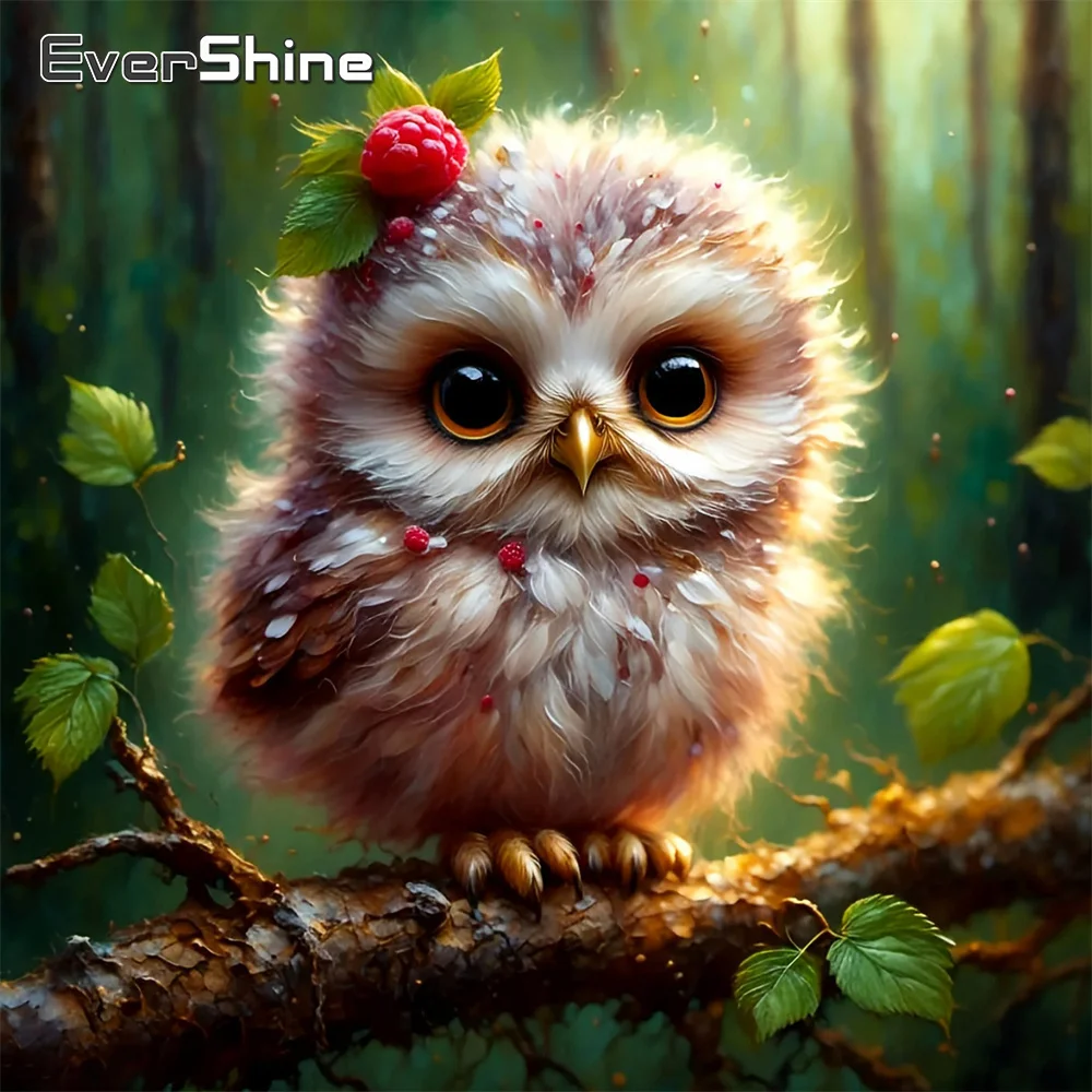 EverShine Diamant-Mosaik Vogel-Stickerei Tier Vollquadrat DIY Bastelset Diamantmalerei Baum Strass Wanddekoration