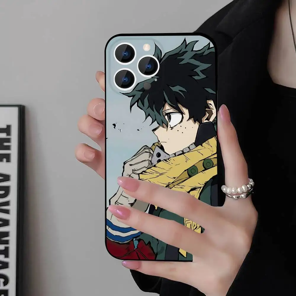 My Hero Academia Deku Phone Case For iPhone 17,16,15,14,13,12,11,Pro,Max,Plus,E,Air,Mini Protective Black Cover