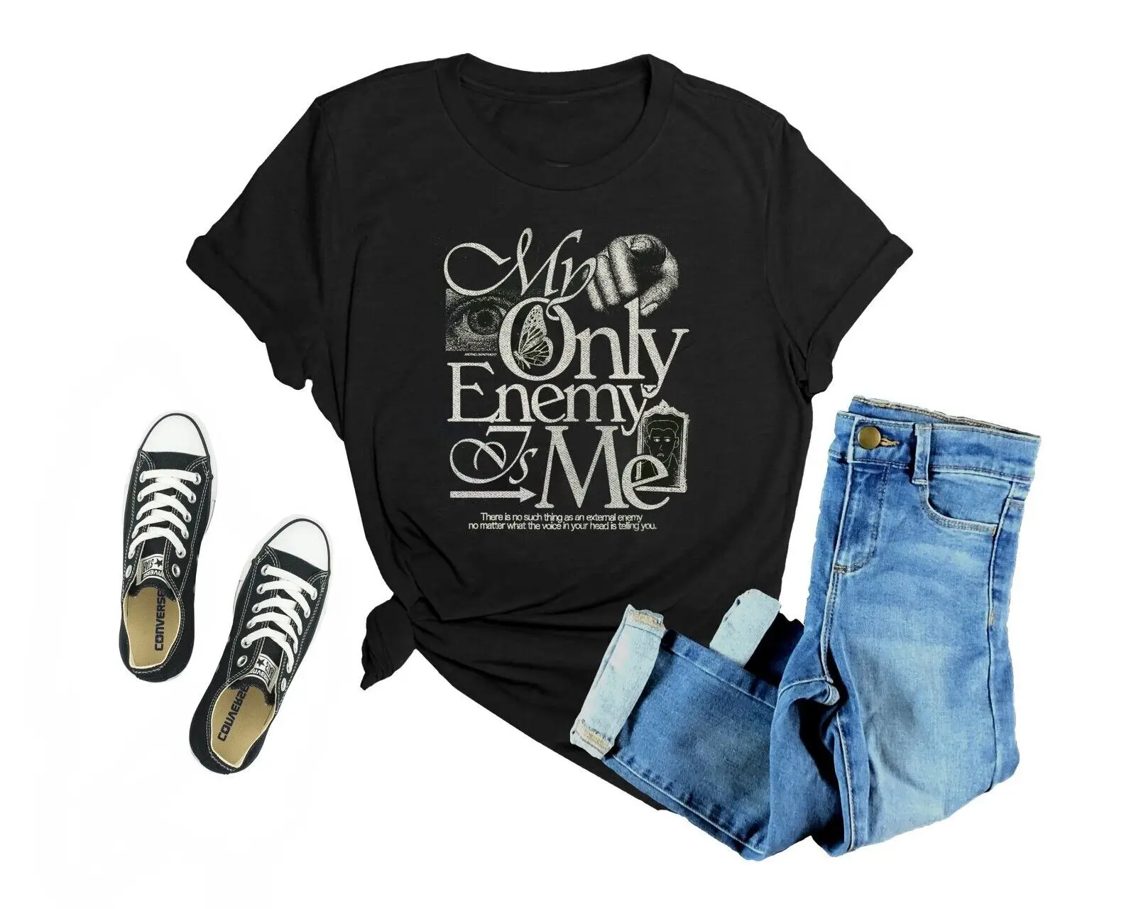 

My Only Enemy Is Me There Is No Such Thing As An External Enemy Gifts T-shirt