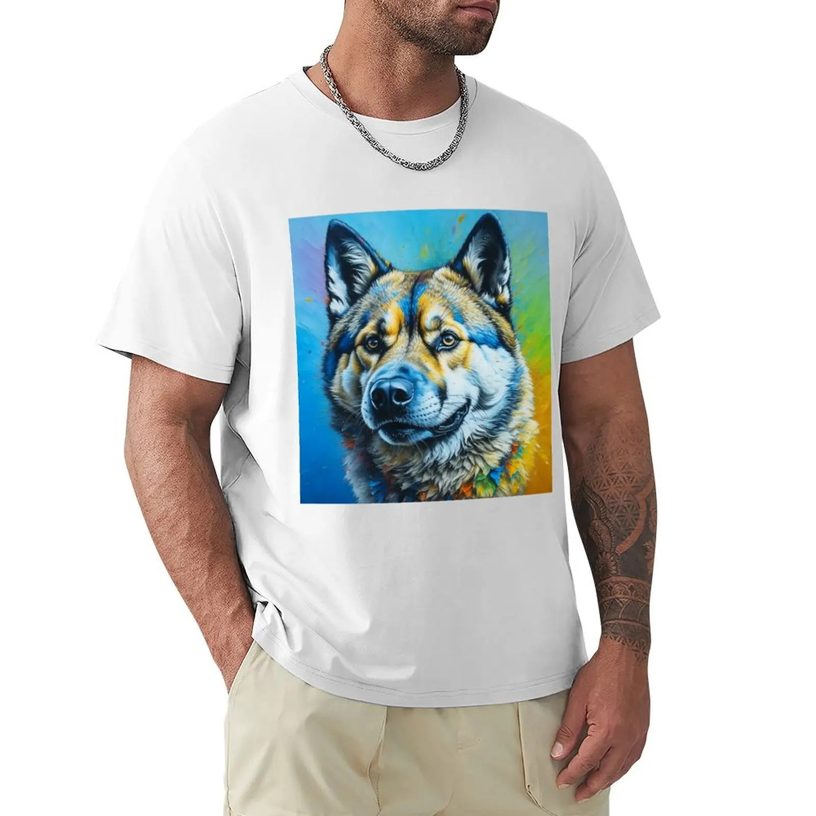 Norwegian Elkhound Dog Acrylic Print Puzzle Mug T-Shirt aesthetic clothes summer tops mens graphic t-shirts funny