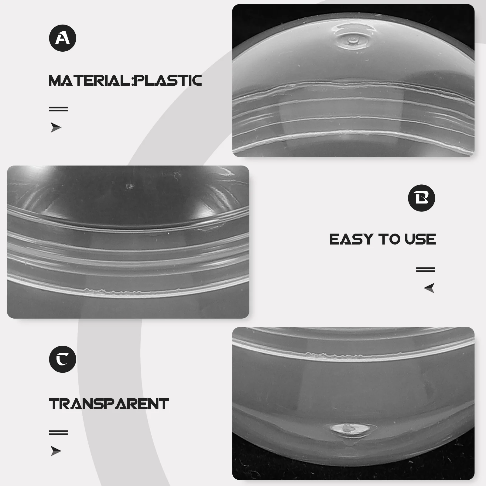 50 Pcs Transparent Round Vending Machine Capsules Clear Plastic Empty Gift Packaging Balls For Birthday Party Storage Display