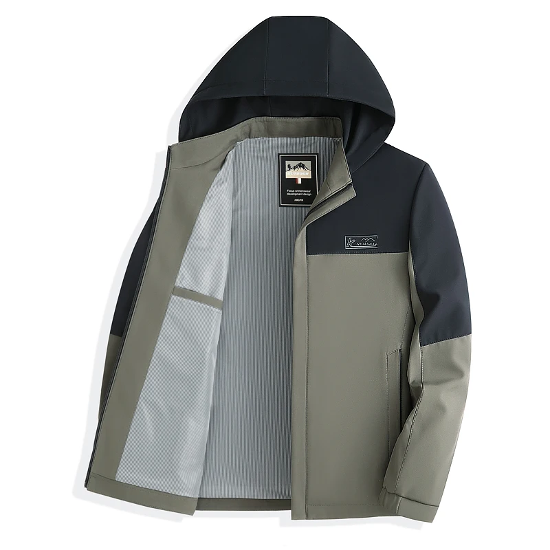 

Removable Cap Collar Casual Thin Men's Jaet Spring Autumn High End Middle Age Dad Outerwear V Ne Polyester Busin Gentl...