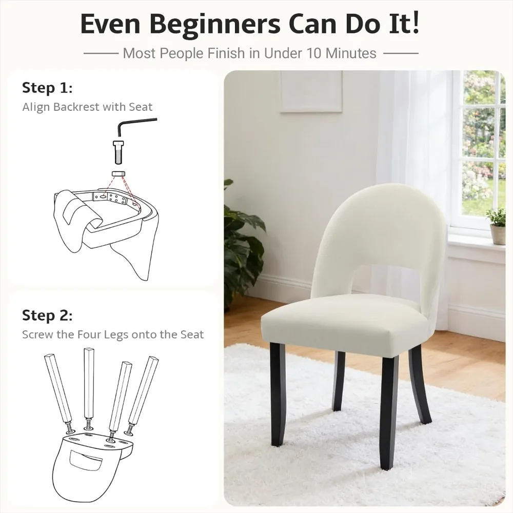 

Dining Room Chairs Set of 8, Upholstered Wooden Dining Chairs, Modern Farmhouse Kitchen Chairs with Solid Wood Legs, Customized