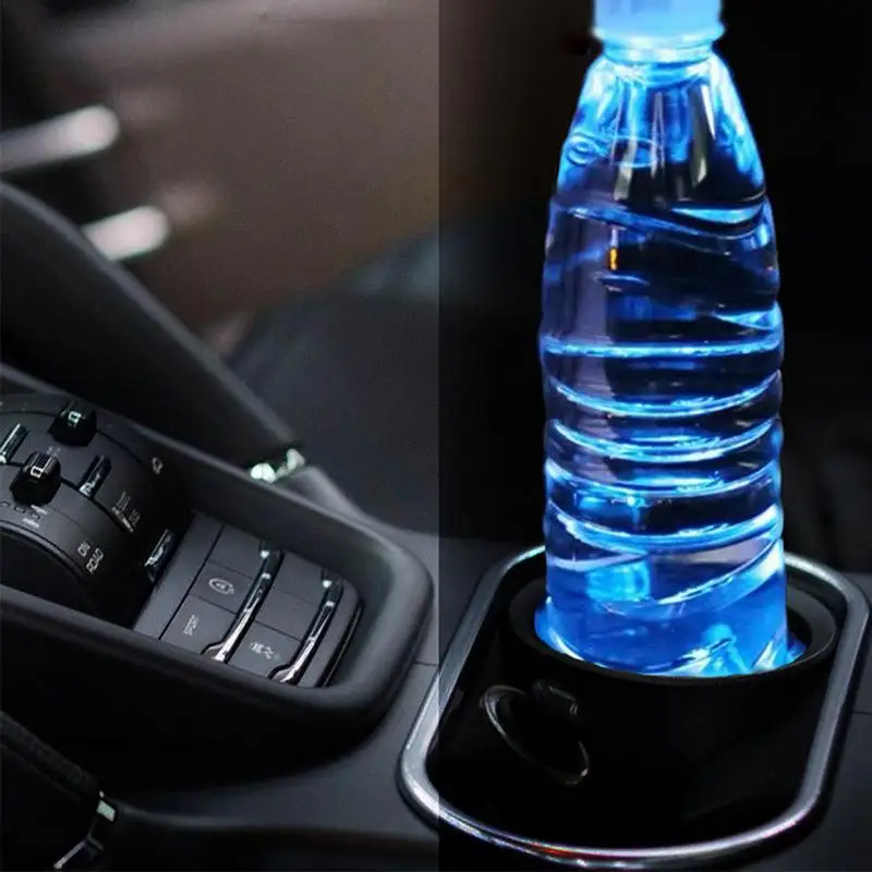 Light Up Car Coasters Automotive Light Up Cup Holder LED Interior Atmosphere Light Car Accessories Waterproof Cup Pad For Car