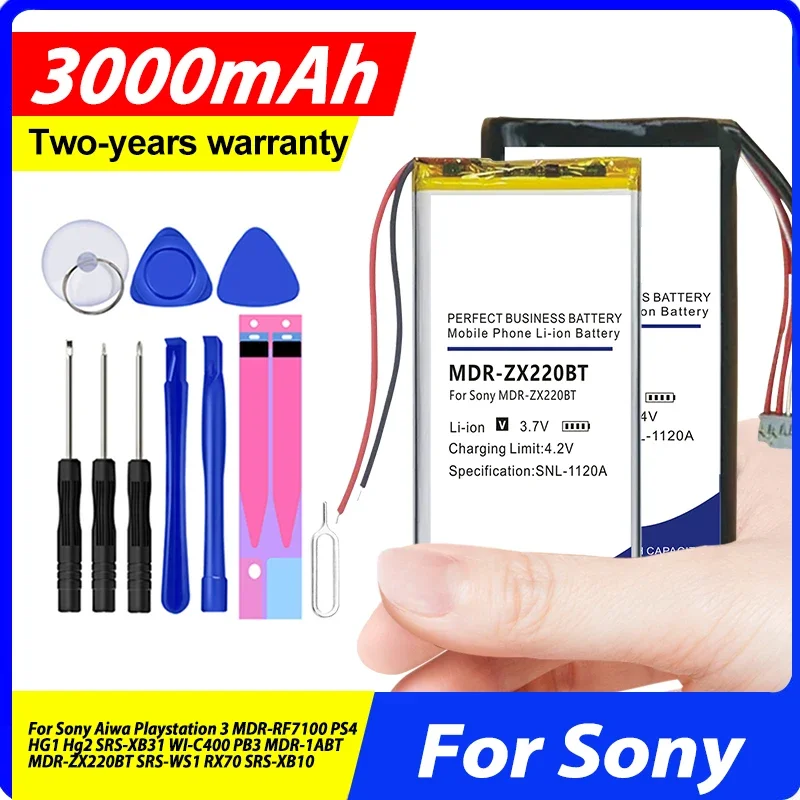 New Battery For Sony Aiwa Playstation 3 MDR-RF7100 PS4 HG1 Hg2 SRS-XB31 WI-C400 PB3 SRS-WS1 RX70 SRS-XB10 MDR-1ABT MDR-ZX220BT