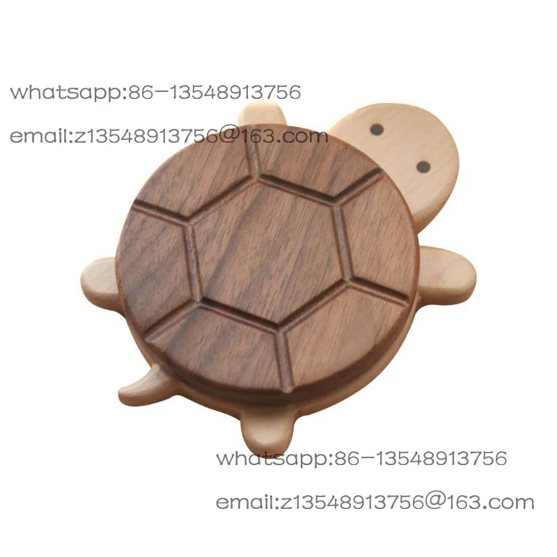 Creative and cute modeling black walnut solid wood small turtle insulation pad kettle teacup pad tableware anti-scalding dining