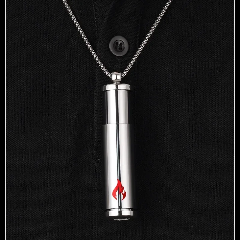 Metal Intelligent 4 Ignition Methods Necklace Lighter USB Charging Windproof Voice Control Tungsten Wire Lighter Smoking Gift