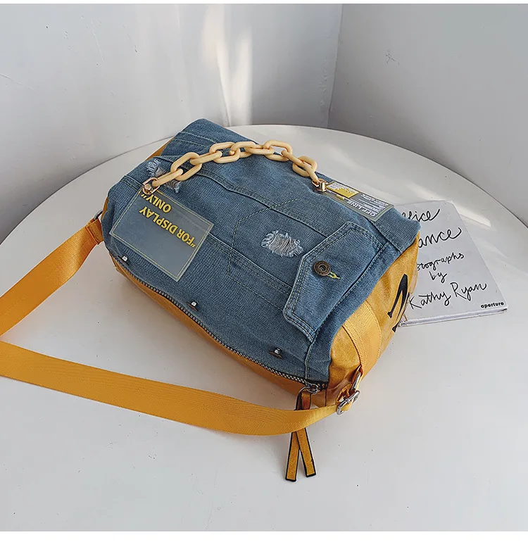 Fashion Denim Women Shoulder Bags Large Capacity Travel Bag Designer Women Bags Luxury Blue Jeans Crossbody Bag Female Big Purse