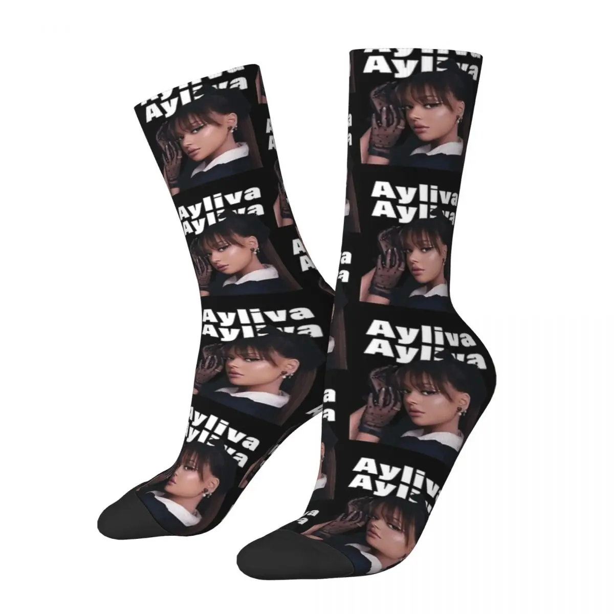 I Love Ayliva Stockings Women Men German Singer Tour 2024 Socks Breathable Korean Socks Winter Climbing Anti Bacterial Socks