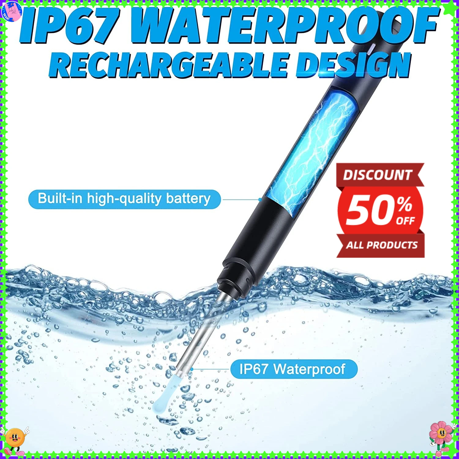 

HD-камера, комплект для удаления ушной серы со светодиодной подсветкой, перезаряжаемый эндоскоп для чистки ушей для безопасного домашнего использования, совместимость с iPhone Android