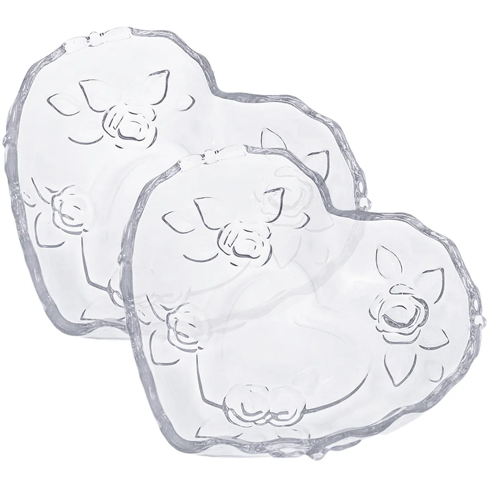 

2 Pcs Heart Shaped Tray for Food Jewelry Decorative Bowls Fruit Salad Display Snack Plate Fruits