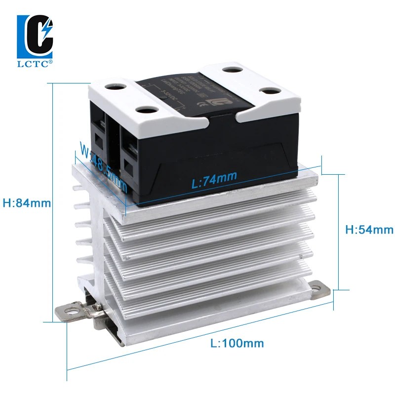 LCTC Solid State Relay 4-20MA 0-5V 0-10V 60A 80A VA Manual Single Phase Voltage Regulator SSR With Heat Sink DC-AC DC-DC AC-AC