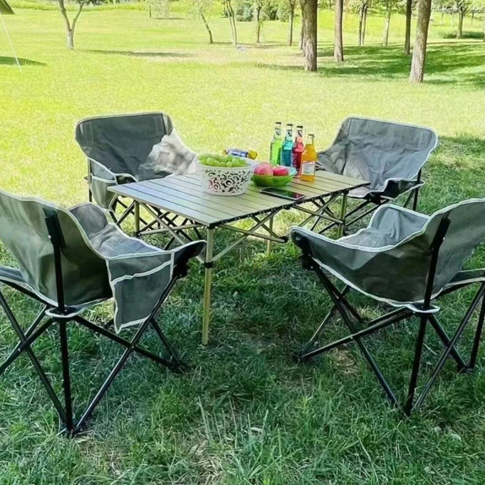 Mesa Plegable para exteriores, silla de ocio, silla de Luna, Camping, Picnic, salida, Mesa portátil, muebles de exterior