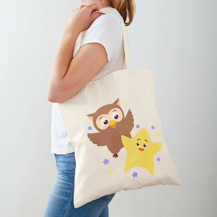 

Twinkle Twinkle: Owl & Star Tote Bag Cloth bag canvas tote tote bags aesthetic Canvas shoulder bag
