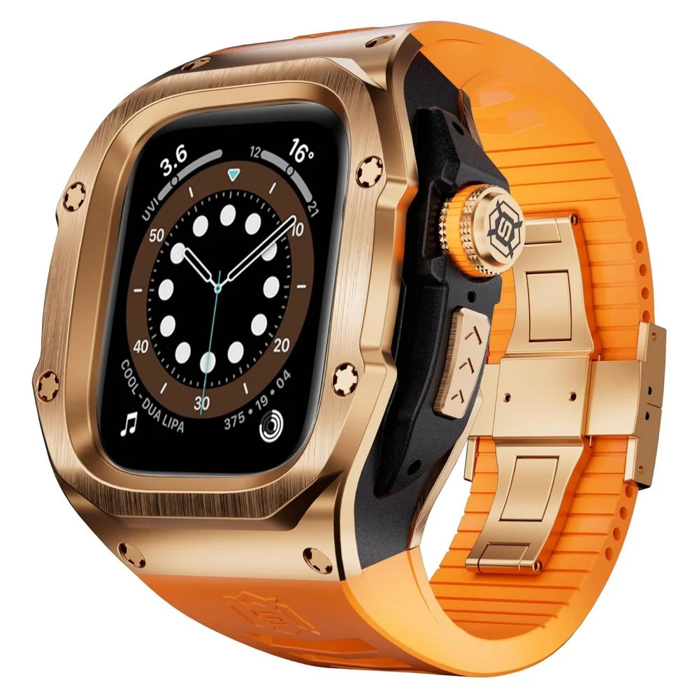 

Shellbox Food Grade Eco-friendly 316 Stainless Steel Case Lightweight Shockproof for Apple Watch Ultra2 49mm Fluoroelastomer Ban