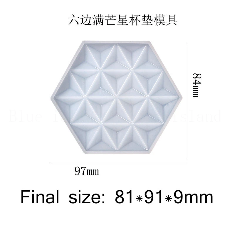 Silicone Mold Concrete Epoxy Coaster Making DIY Decorative Wall Sticker Rhombus Design Cement Gypsum Clay Mould