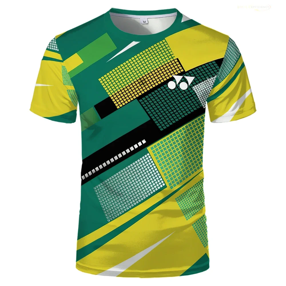 YY Logo Badminton Clothing T Shirt Men Quick Dry Tennis Sports Jerseys T-shirt Breathable Short Sleeve Padel Training Uniform