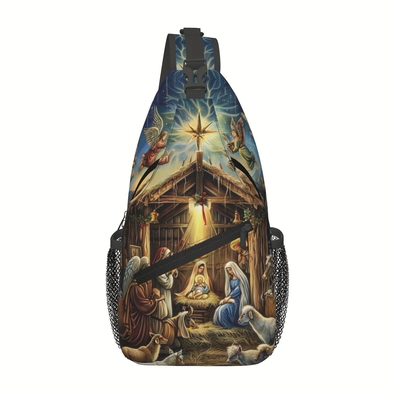 Crossbody Chest Bag Hiking Backpack Birth Of God Shoulder Bag Folding Large Capacity Fashion Durable Can Be Used for Shopping