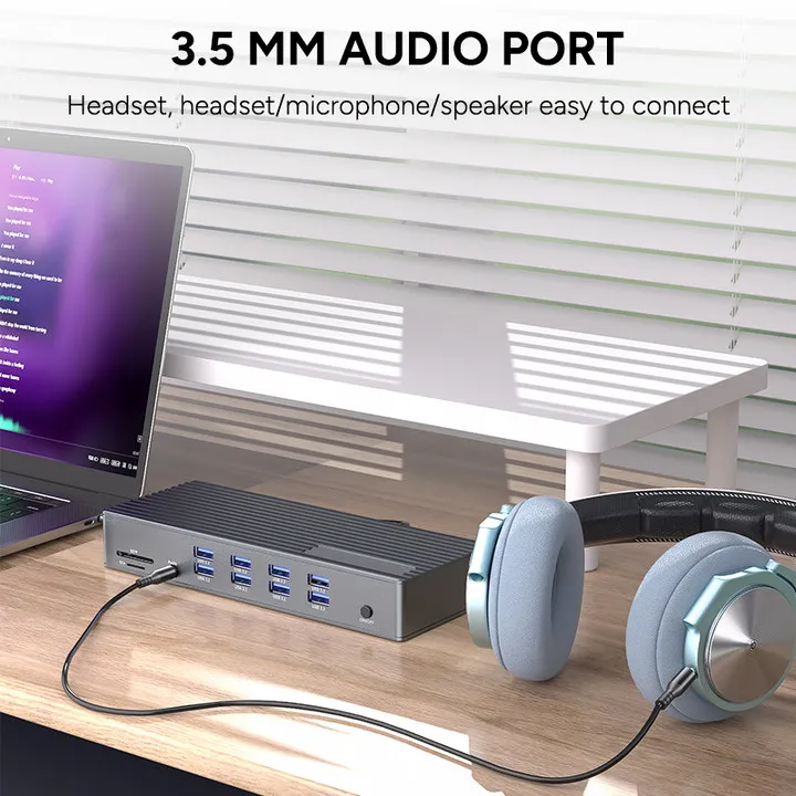 40Gbps Thunderbolt 4 Docking Station  DC PD 85W Fast charge HUB Type C USB 4 8K 60Hz HDMI USB A  10Gbps TF SD Audio RJ45 1000M