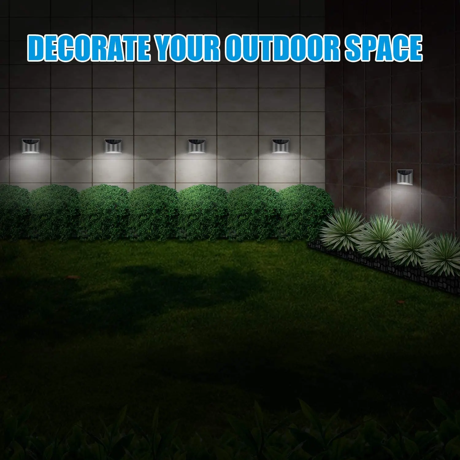 Solar LED Light Outdoor Wall Lamp IP65 Waterproof Solar Powered Sconce Lights for Garden Fence Stair Step Patio Yard Decoration