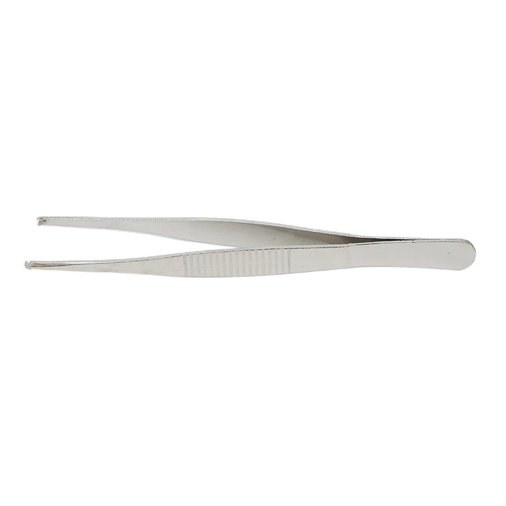 5Inch Stainless Steel Toothed Tweezers, Precision Grip for Holding Tissue, Manipulating Needles during Suturing