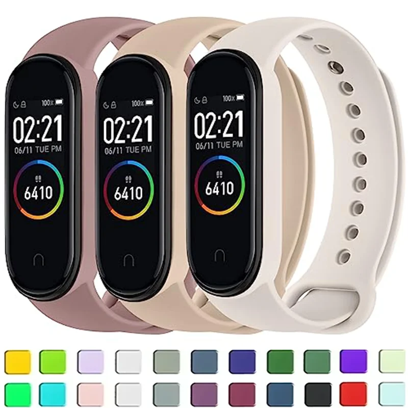 

Correa Strap for Mi Band 7 6 5 4 3 Watchband Silicone Smartwatch Bracelet for Xiaomi Mi Band 6 7 5 Strap Accessories Wristband