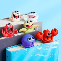 1pcs Cartoon Bookmark for Books Ouch! Marine Animal Shark Turtle Octopus Unique Reading Gift Kids School A6660