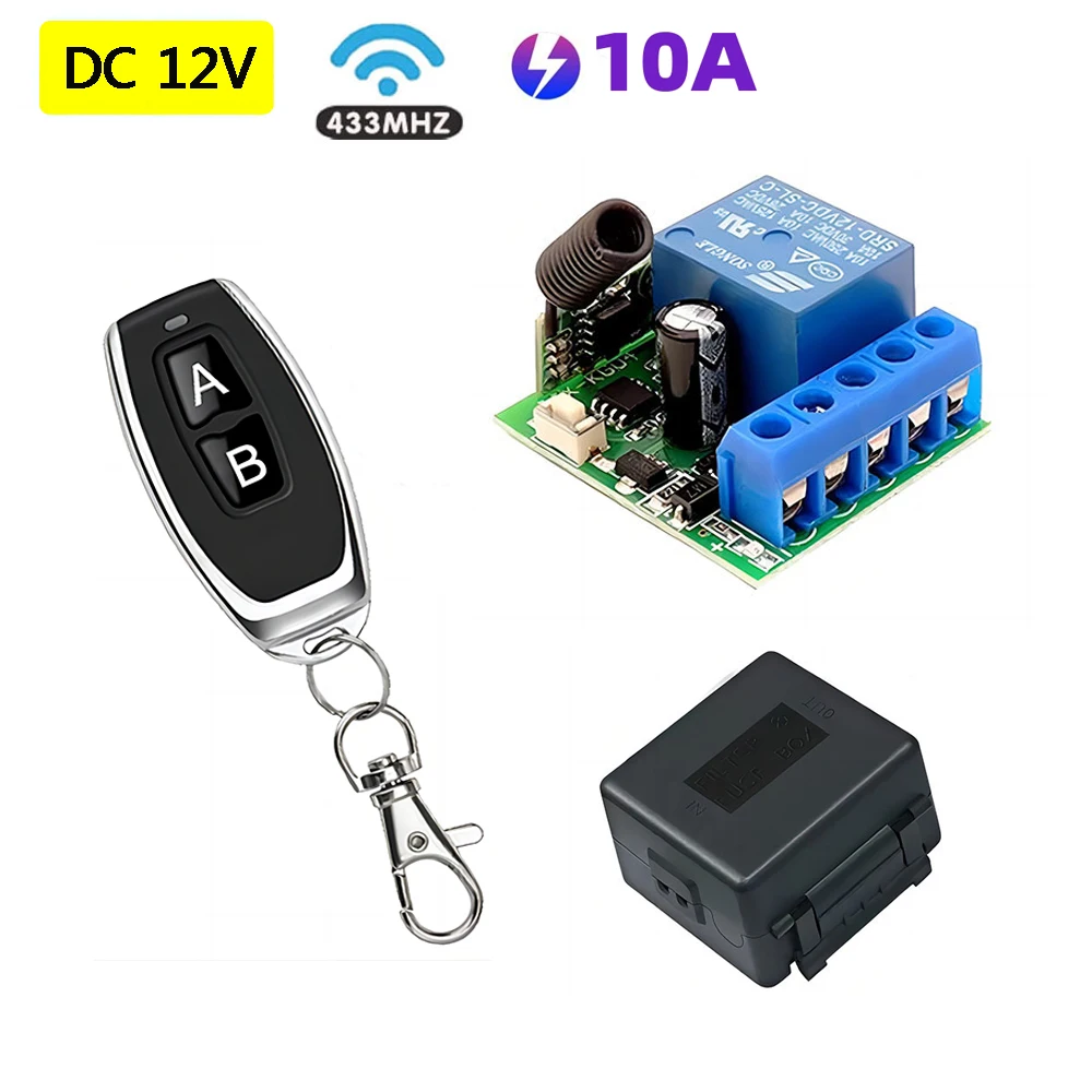 Diese 433 Mhz Universal Gate Remote Control Switch DC 12V 10A Relay Receiver Mini Module Remote Control for Gate LED Garage Door